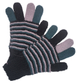 Taille L - Gants multicolores - Tricoté à la main